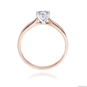 Pierścionek W0223B Diament Laboratoryjny 0,30ct różowe złoto