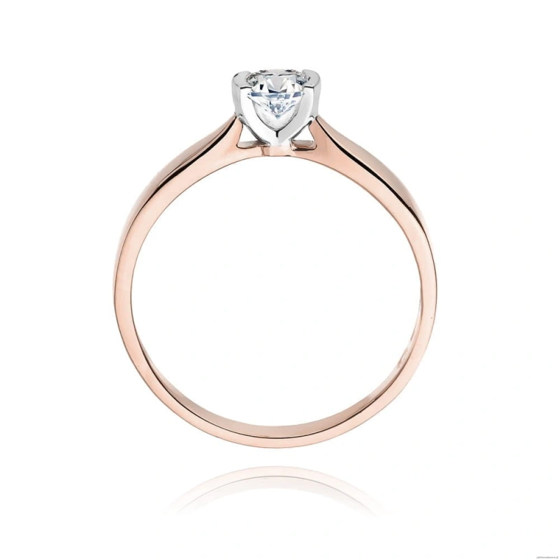 Pierścionek W0223B Diament Laboratoryjny 0,30ct różowe złoto