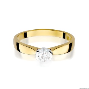 Pierścionek W0223B Diament Laboratoryjny 0,25ct żółte złoto