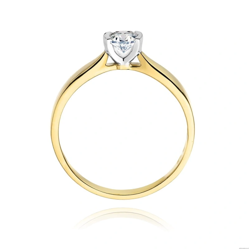 Pierścionek W0223B Diament Laboratoryjny 0,25ct żółte złoto