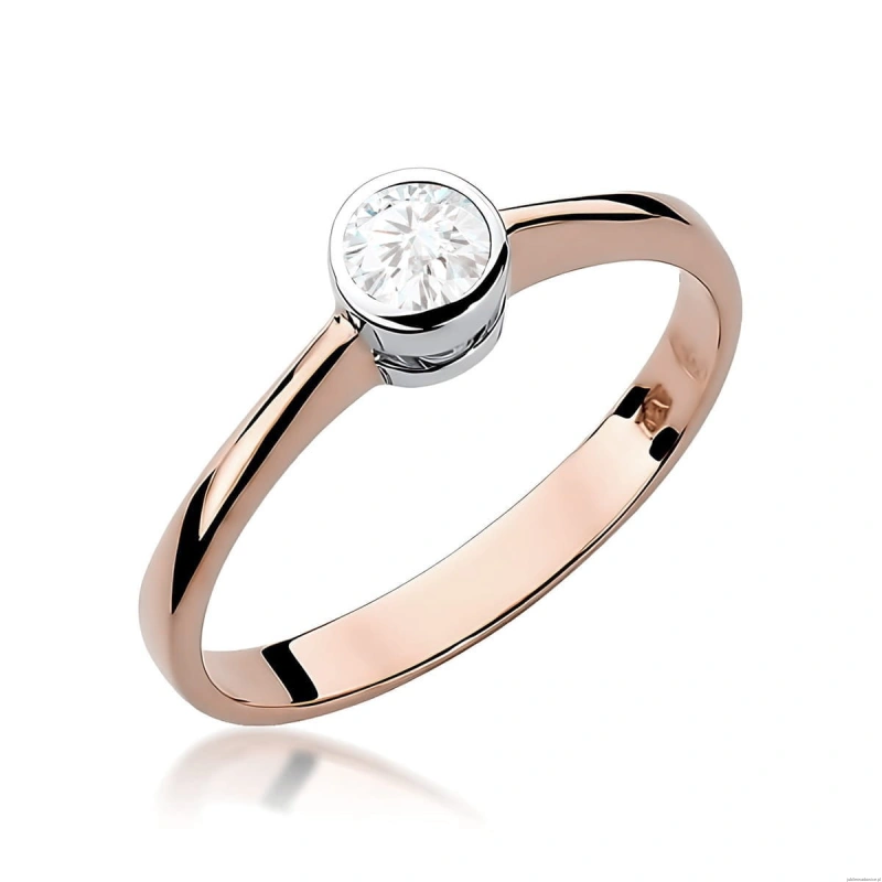 Pierścionek W0224B Diament Laboratoryjny 0,25ct różowe złoto
