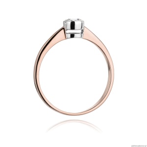 Pierścionek W0224B Diament Laboratoryjny 0,25ct różowe złoto