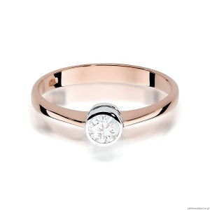 Pierścionek W0224B Diament Laboratoryjny 0,30ct różowe złoto