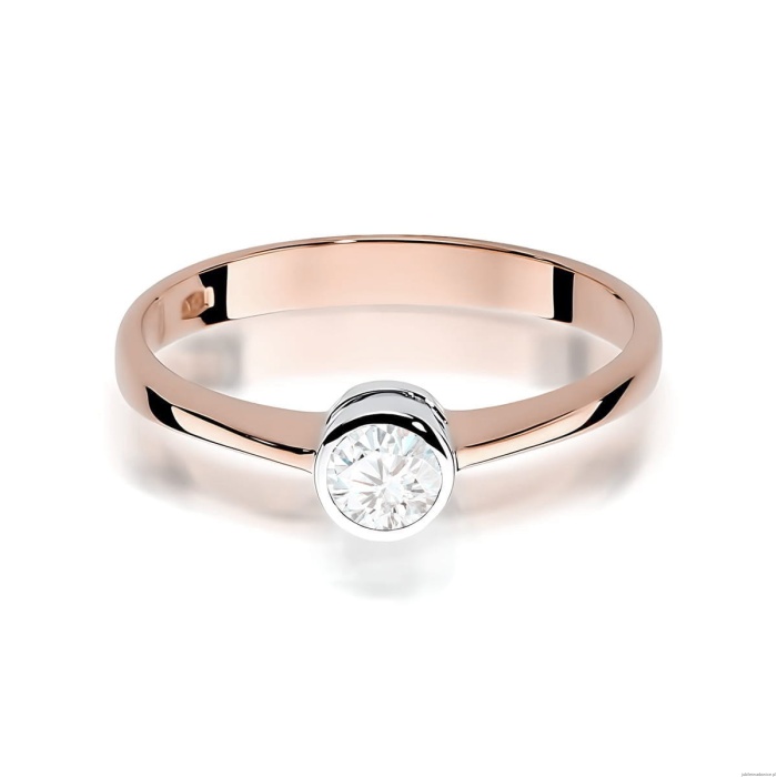 Pierścionek W0224B Diament Laboratoryjny 0,30ct różowe złoto