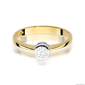 Pierścionek W0224B Diament Laboratoryjny 0,25ct żółte złoto