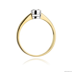 Pierścionek W0224B Diament Laboratoryjny 0,25ct żółte złoto