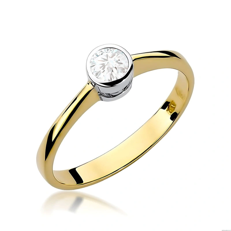 Pierścionek W0224B Diament Laboratoryjny 0,30ct żółte złoto