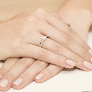 Pierścionek W0225B Diament Laboratoryjny 0,25ct białe złoto