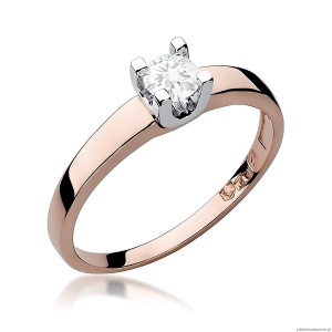 Pierścionek W0225B Diament Laboratoryjny 0,25ct różowe złoto