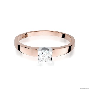 Pierścionek W0225B Diament Laboratoryjny 0,25ct różowe złoto
