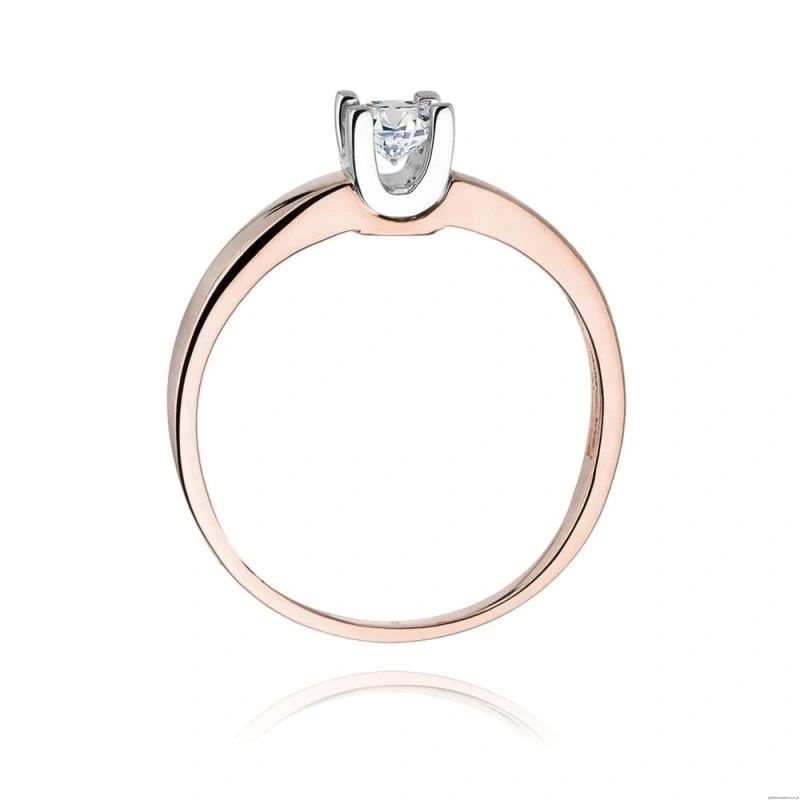 Pierścionek W0225B Diament Laboratoryjny 0,25ct różowe złoto