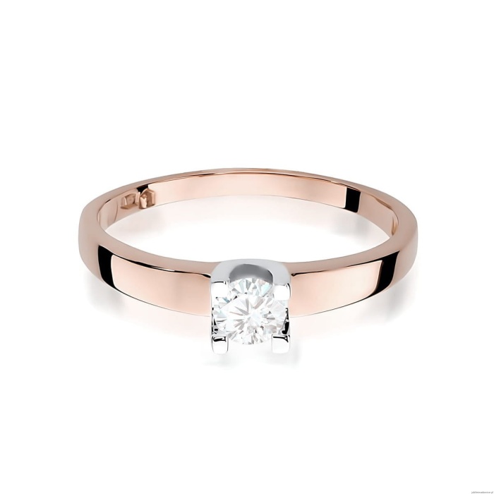 Pierścionek W0225B Diament Laboratoryjny 0,30ct różowe złoto