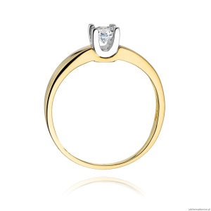 Pierścionek W0225B Diament Laboratoryjny 0,25ct żółte złoto