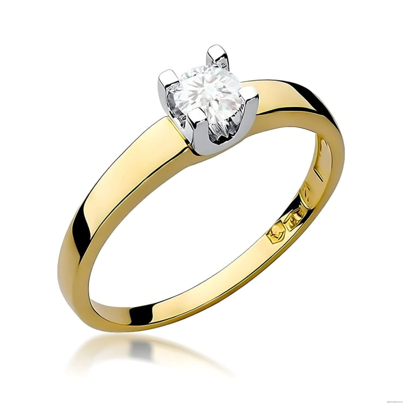 Pierścionek W0225B Diament Laboratoryjny 0,30ct żółte złoto