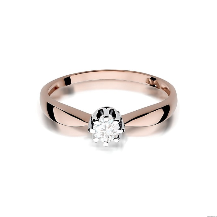 Pierścionek W0228 Diament Laboratoryjny 0,20ct różowe złoto