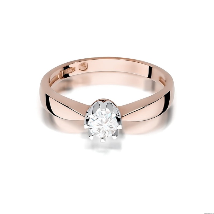 Pierścionek W0228 Diament Laboratoryjny 0,25ct różowe złoto