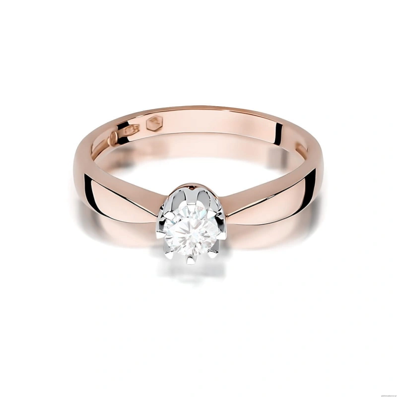 Pierścionek W0228 Diament Laboratoryjny 0,25ct różowe złoto