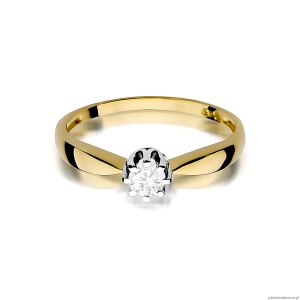 Pierścionek W0228 Diament Laboratoryjny 0,20ct żółte złoto