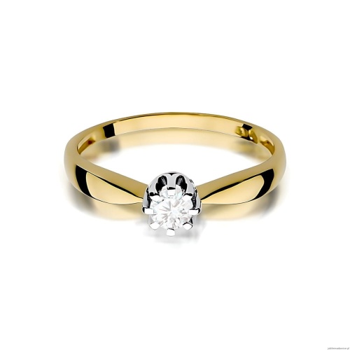 Pierścionek W0228 Diament Laboratoryjny 0,20ct żółte złoto