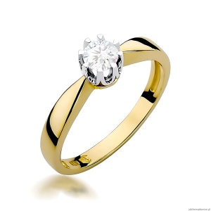 Pierścionek W0228 Diament Laboratoryjny 0,25ct żółte złoto