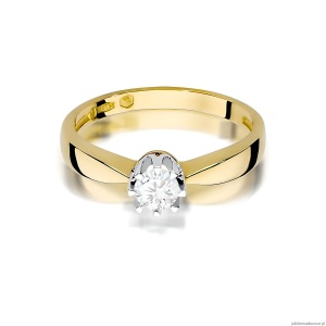 Pierścionek W0228 Diament Laboratoryjny 0,25ct żółte złoto