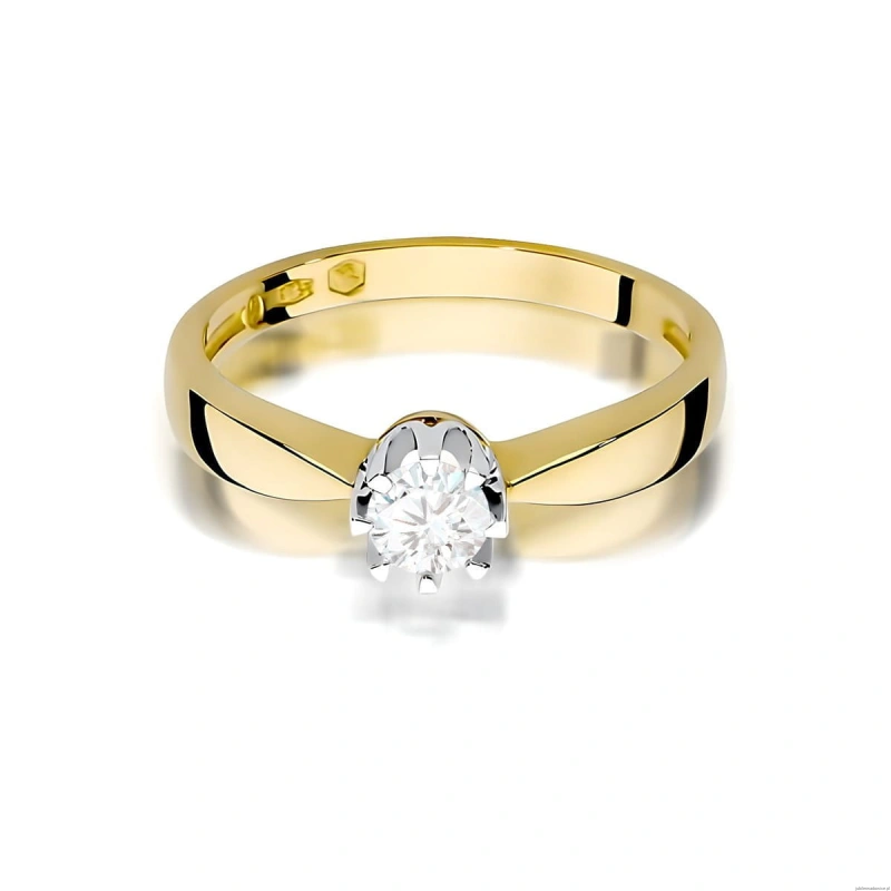 Pierścionek W0228 Diament Laboratoryjny 0,25ct żółte złoto