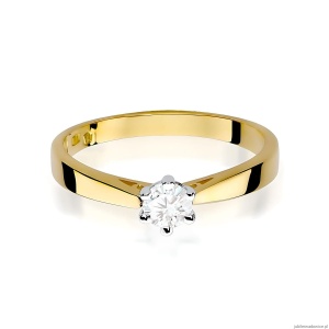 Pierścionek W0229B Diament Laboratoryjny 0,20ct żółte złoto