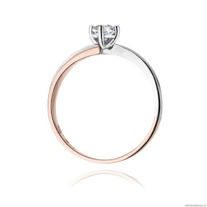 Pierścionek W0231B Diament Laboratoryjny 0,25ct różowe złoto