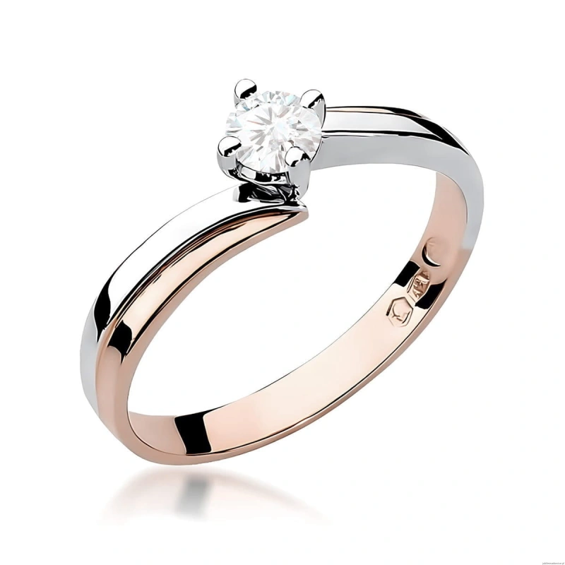 Pierścionek W0231B Diament Laboratoryjny 0,30ct różowe złoto