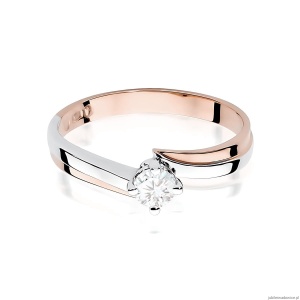 Pierścionek W0231B Diament Laboratoryjny 0,30ct różowe złoto