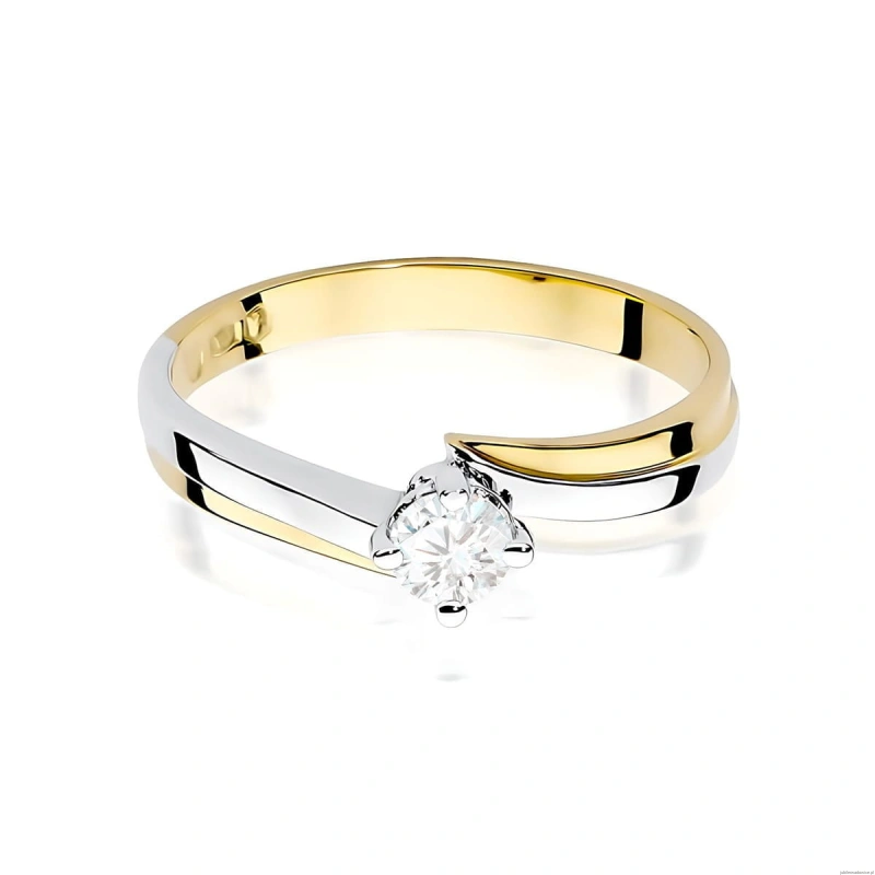 Pierścionek W0231B Diament Laboratoryjny 0,30ct żółte złoto