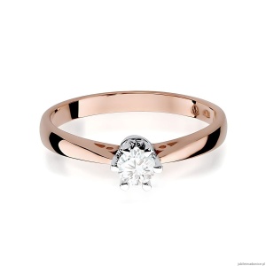 Pierścionek W0234 Diament Laboratoryjny 0,30ct różowe złoto