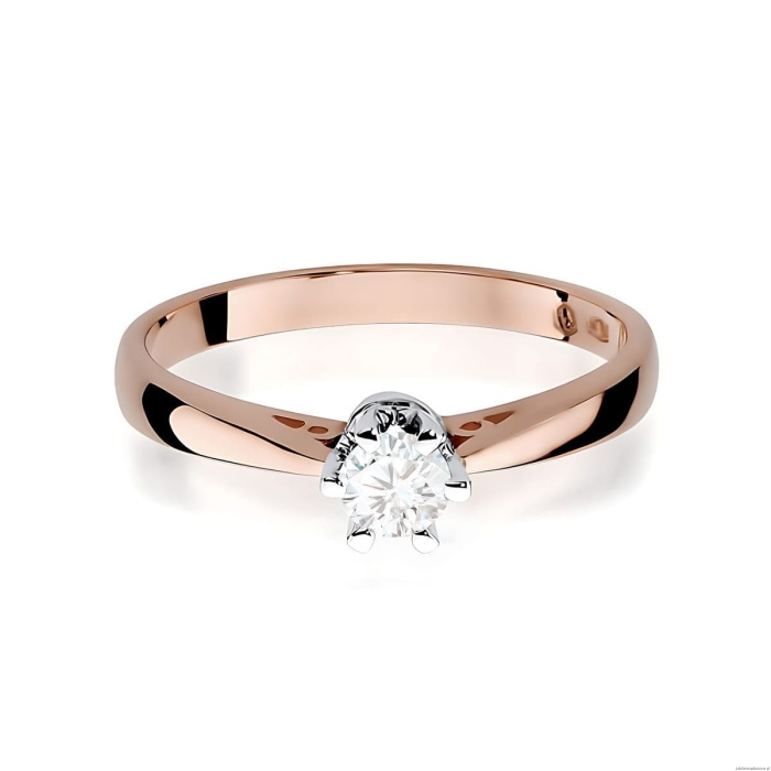 Pierścionek W0234 Diament Laboratoryjny 0,30ct różowe złoto