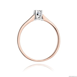 Pierścionek W0239 Diament Laboratoryjny 0,20ct różowe złoto