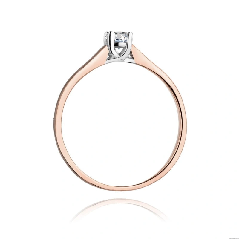 Pierścionek W0239 Diament Laboratoryjny 0,20ct różowe złoto