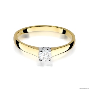 Pierścionek W0239 Diament Laboratoryjny 0,20ct żółte złoto