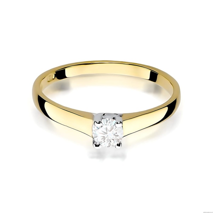 Pierścionek W0239 Diament Laboratoryjny 0,20ct żółte złoto
