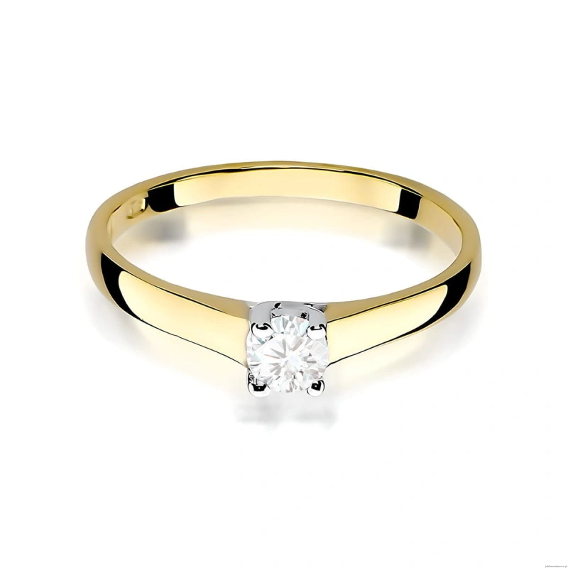 Pierścionek W0239 Diament Laboratoryjny 0,20ct żółte złoto