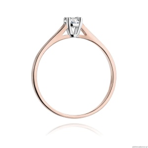 Pierścionek W0240 Diament Laboratoryjny 0,20ct różowe złoto