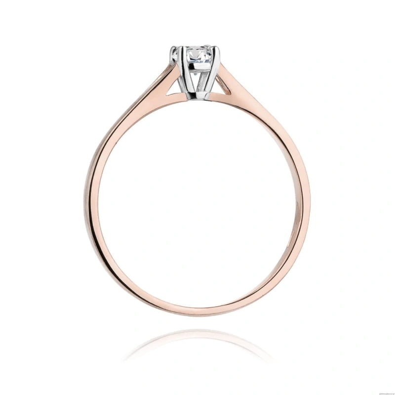Pierścionek W0240 Diament Laboratoryjny 0,20ct różowe złoto