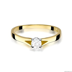 Pierścionek W0240 Diament Laboratoryjny 0,20ct żółte złoto