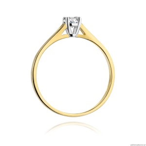 Pierścionek W0240 Diament Laboratoryjny 0,20ct żółte złoto
