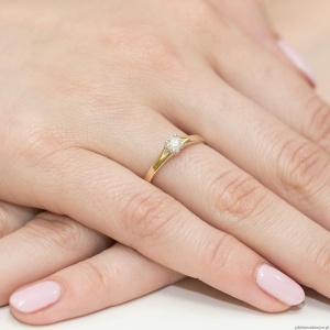 Pierścionek W0240 Diament Laboratoryjny 0,20ct żółte złoto