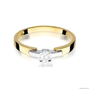 Pierścionek W0241 Diament Laboratoryjny 0,20ct żółte złoto