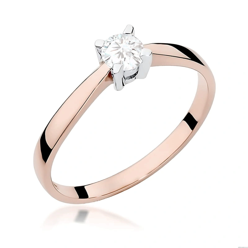 Pierścionek W0242 Diament Laboratoryjny 0,20ct różowe złoto