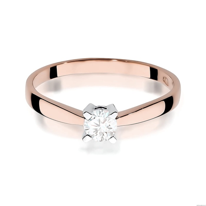 Pierścionek W0242 Diament Laboratoryjny 0,20ct różowe złoto