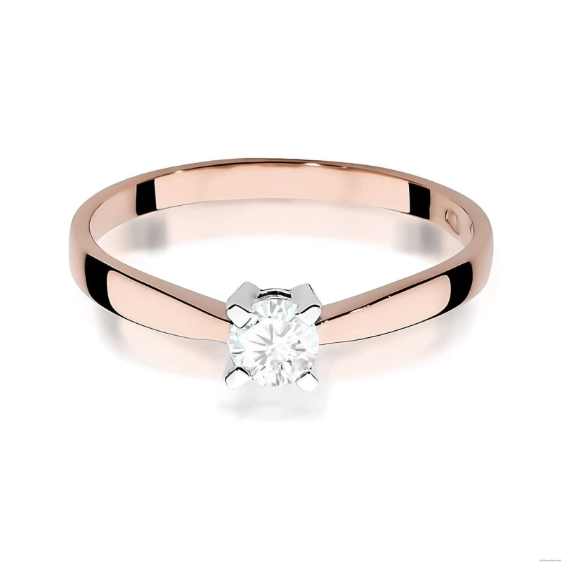 Pierścionek W0242 Diament Laboratoryjny 0,20ct różowe złoto