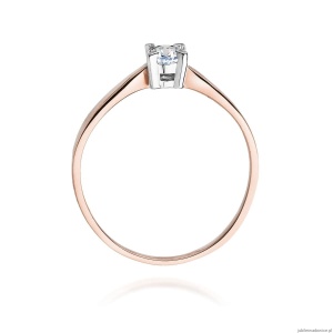 Pierścionek W0242 Diament Laboratoryjny 0,20ct różowe złoto