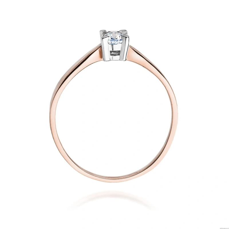 Pierścionek W0242 Diament Laboratoryjny 0,20ct różowe złoto