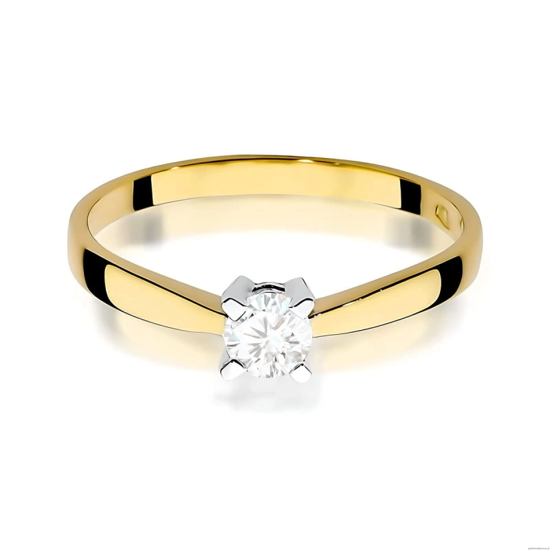 Pierścionek W0242 Diament Laboratoryjny 0,20ct żółte złoto